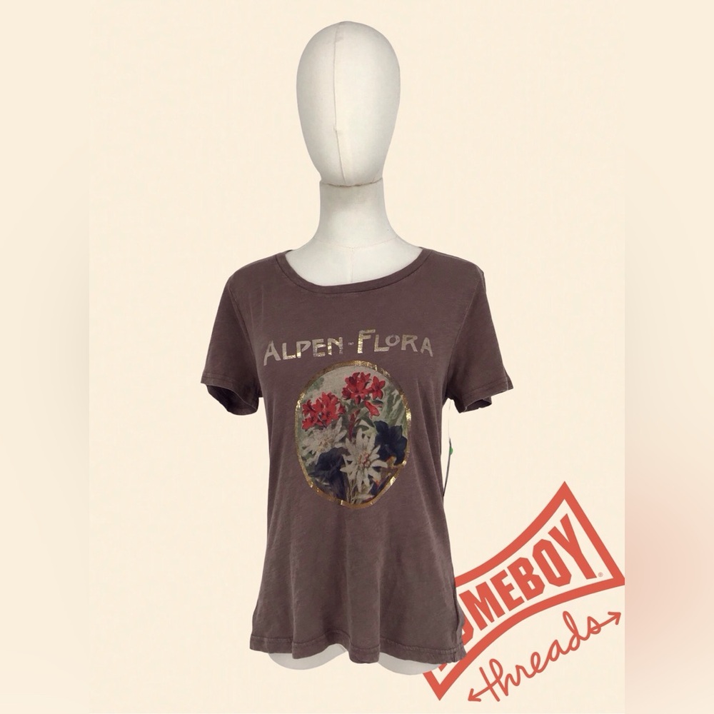 NWT Lucky Brand Gray Graphic Short Sleeve Tee size XS